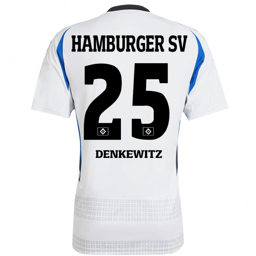 Danxen Kid Nick Denkewitz #25 White Blue Home Jersey 2024/25 T-Shirt