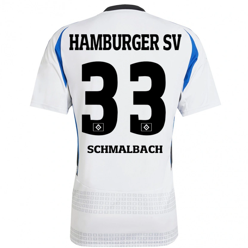 Danxen Kid Sebastian Schmalbach #33 White Blue Home Jersey 2024/25 T-Shirt