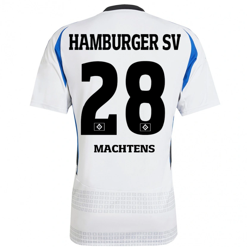 Danxen Kid Pauline Machtens #28 White Blue Home Jersey 2024/25 T-Shirt