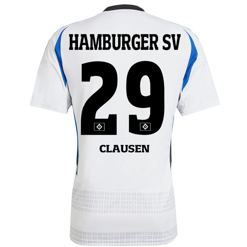 Danxen Kid Lina Clausen #29 White Blue Home Jersey 2024/25 T-Shirt