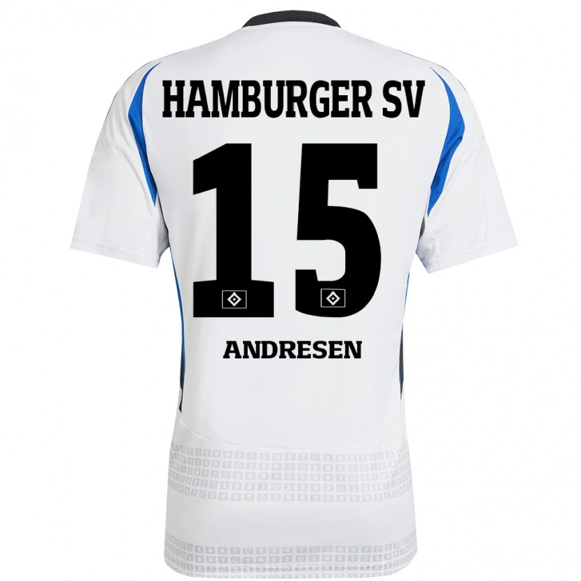 Danxen Kid Bent Andresen #15 White Blue Home Jersey 2024/25 T-Shirt