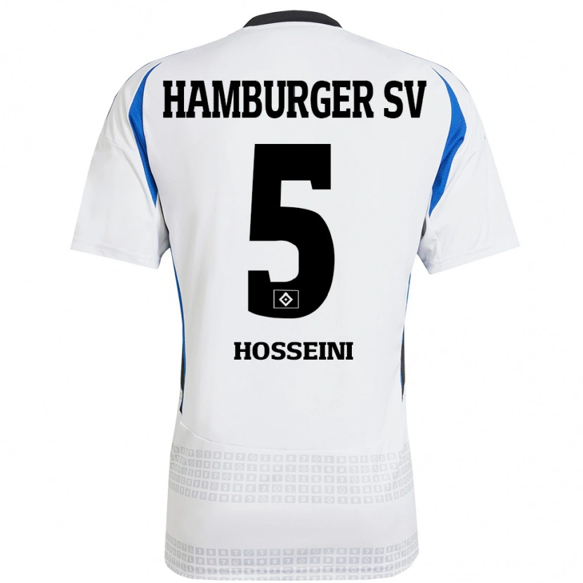 Danxen Kid Reza Hosseini #5 White Blue Home Jersey 2024/25 T-Shirt