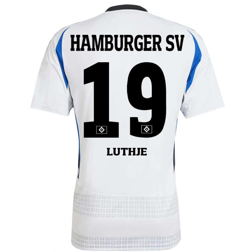 Danxen Kid Niel Lüthje #19 White Blue Home Jersey 2024/25 T-Shirt