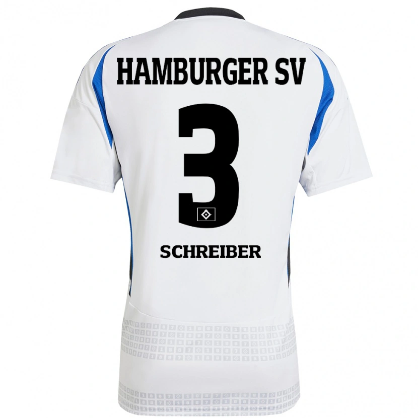 Danxen Kid David Schreiber #3 White Blue Home Jersey 2024/25 T-Shirt