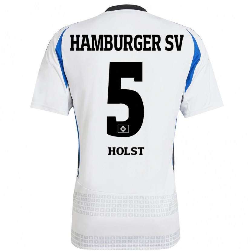 Danxen Kid Evelyn Holst #5 White Blue Home Jersey 2024/25 T-Shirt