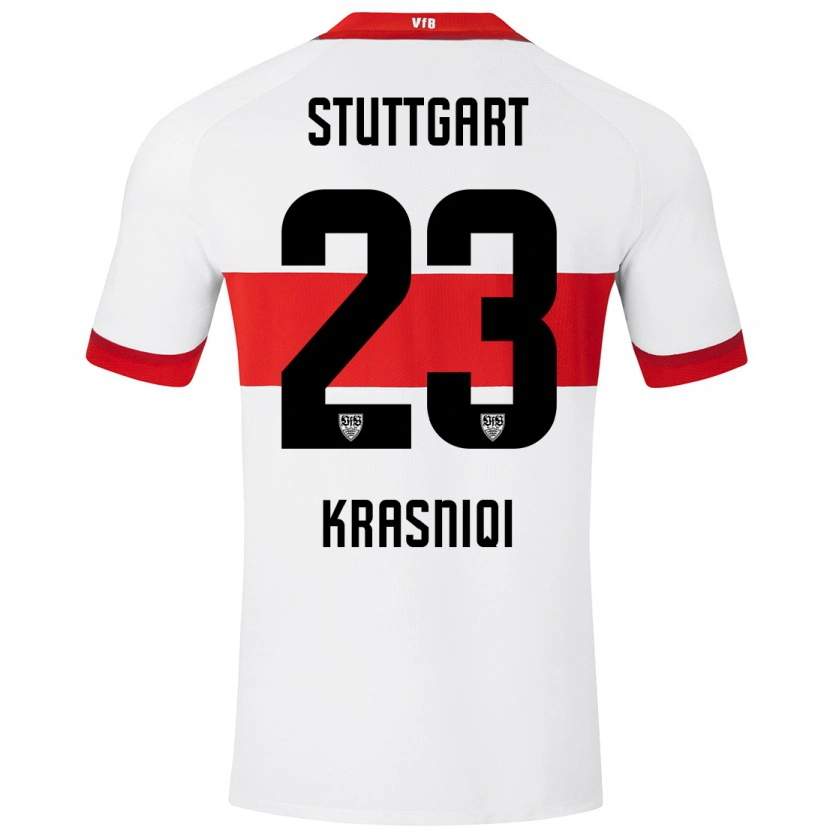 Danxen Kid Elton Krasniqi #23 White Red Home Jersey 2024/25 T-Shirt