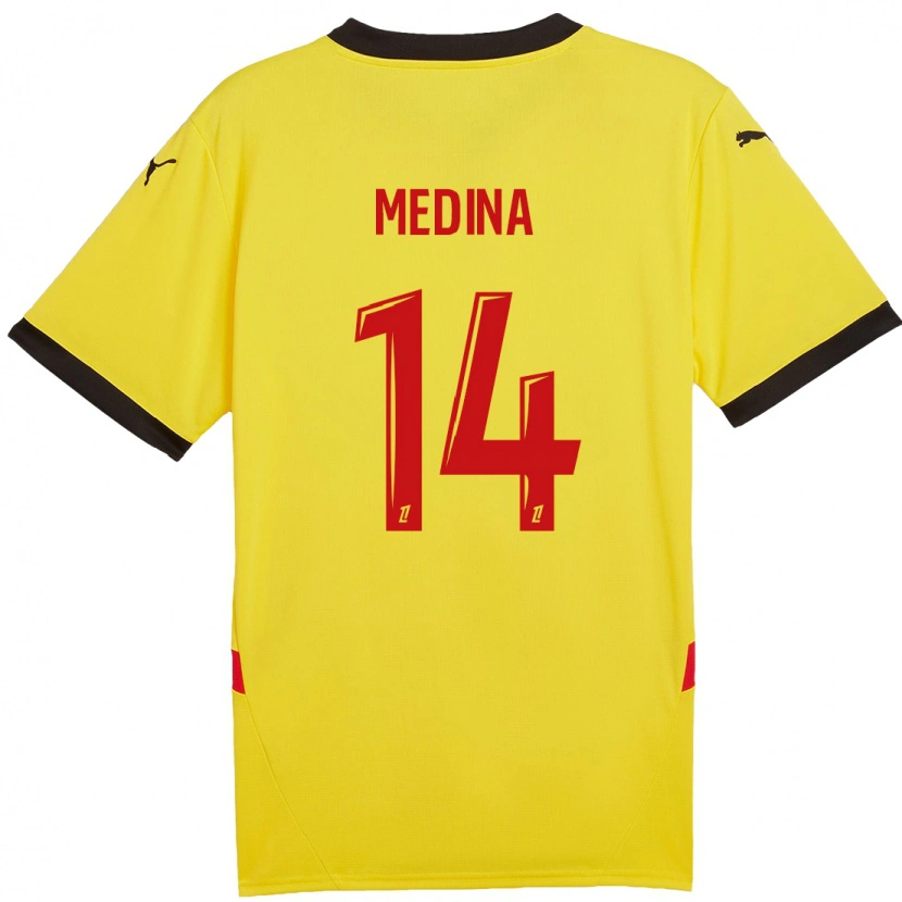 Danxen Kid Facundo Medina #14 Yellow Red Home Jersey 2024/25 T-Shirt