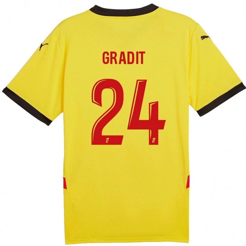 Danxen Kid Jonathan Gradit #24 Yellow Red Home Jersey 2024/25 T-Shirt