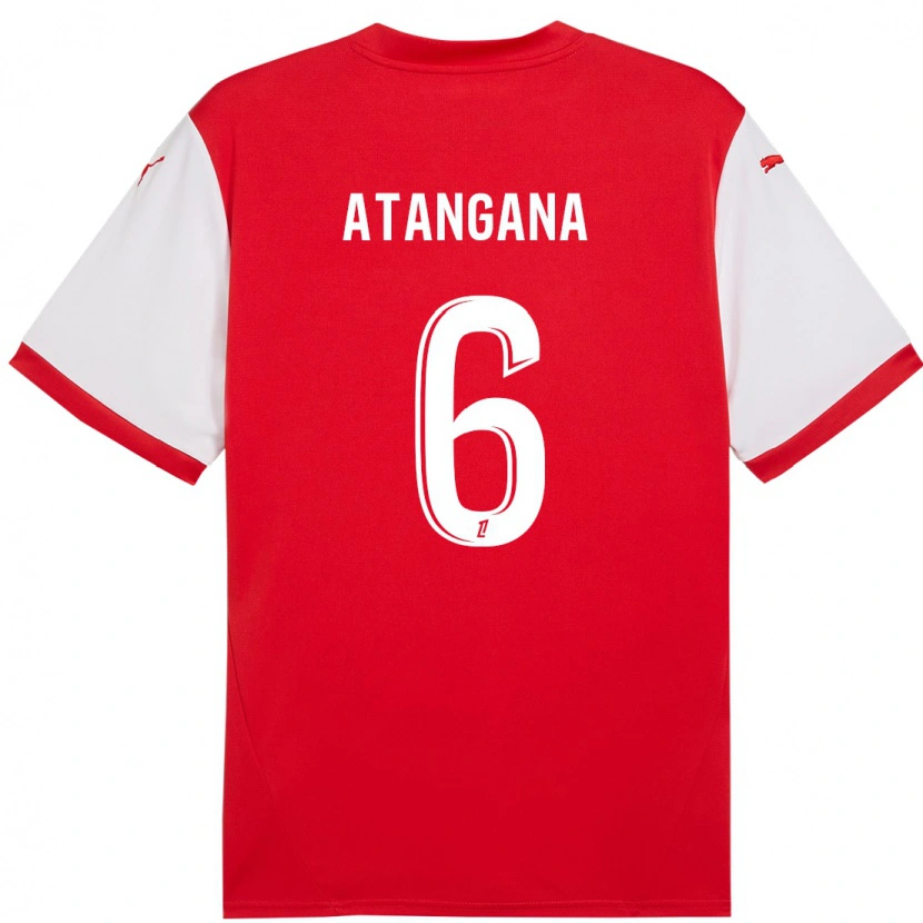 Danxen Kid Valentin Atangana #6 Red White Home Jersey 2024/25 T-Shirt