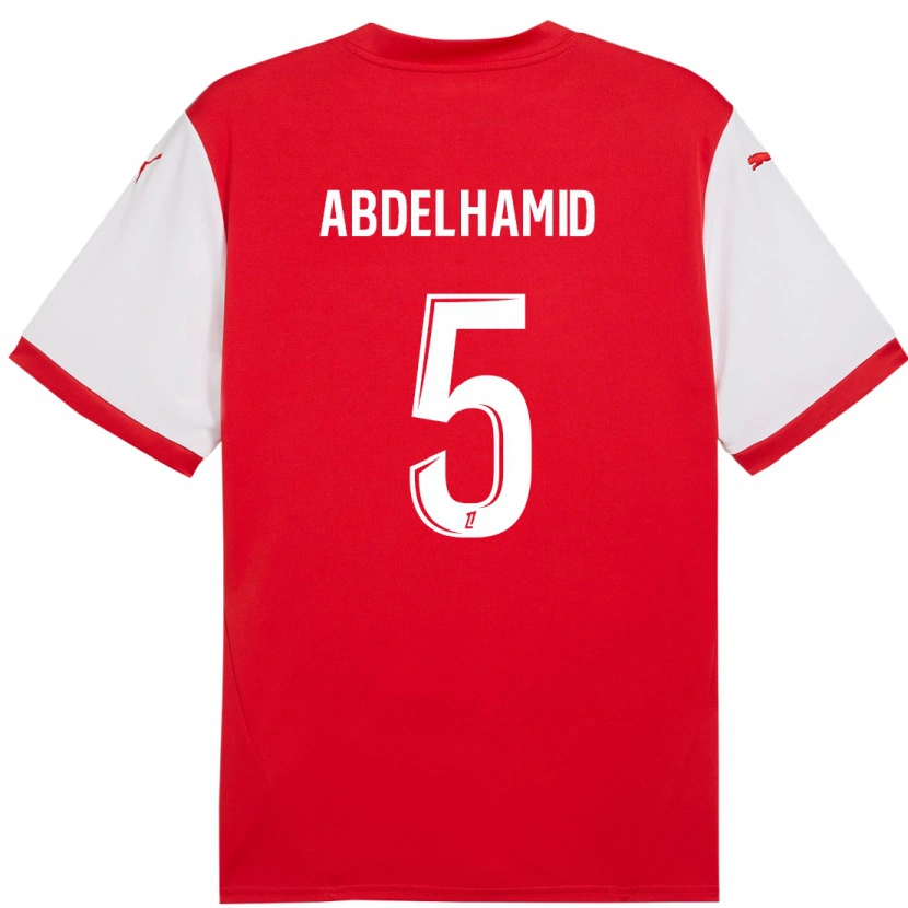 Danxen Kid Yunis Abdelhamid #5 Red White Home Jersey 2024/25 T-Shirt