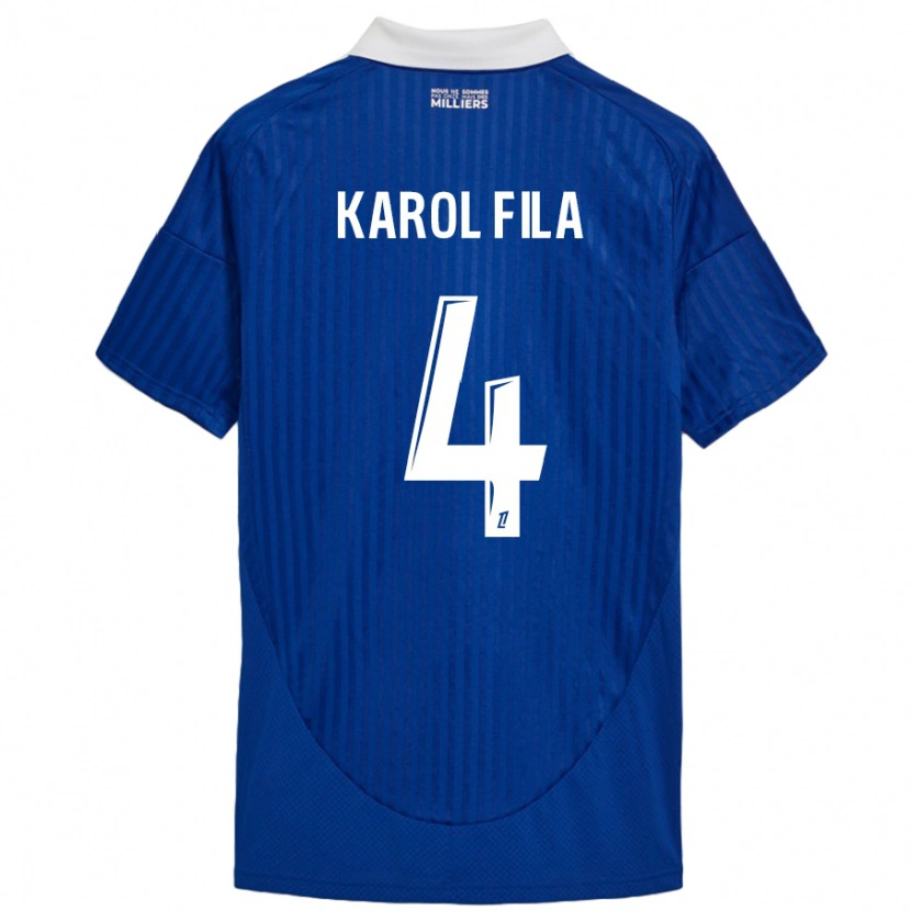 Danxen Kid Karol Fila #4 Blue White Home Jersey 2024/25 T-Shirt