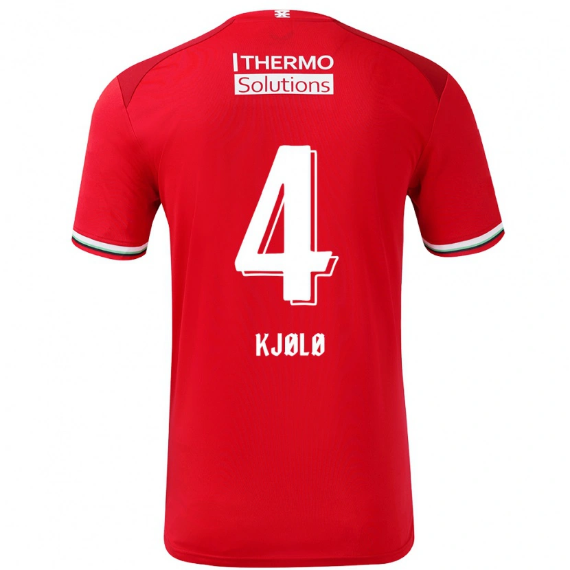 Danxen Kid Mathias Kjølø #4 Red White Home Jersey 2024/25 T-Shirt