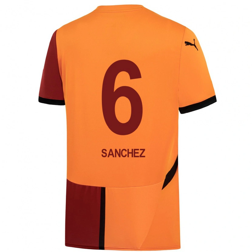 Danxen Kid Davinson Sánchez #6 Yellow Red Home Jersey 2024/25 T-Shirt