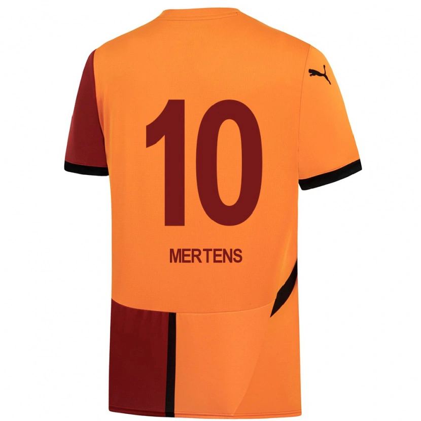 Danxen Kid Dries Mertens #10 Yellow Red Home Jersey 2024/25 T-Shirt