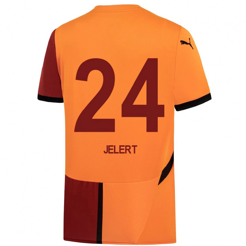 Danxen Kid Elias Jelert #24 Yellow Red Home Jersey 2024/25 T-Shirt