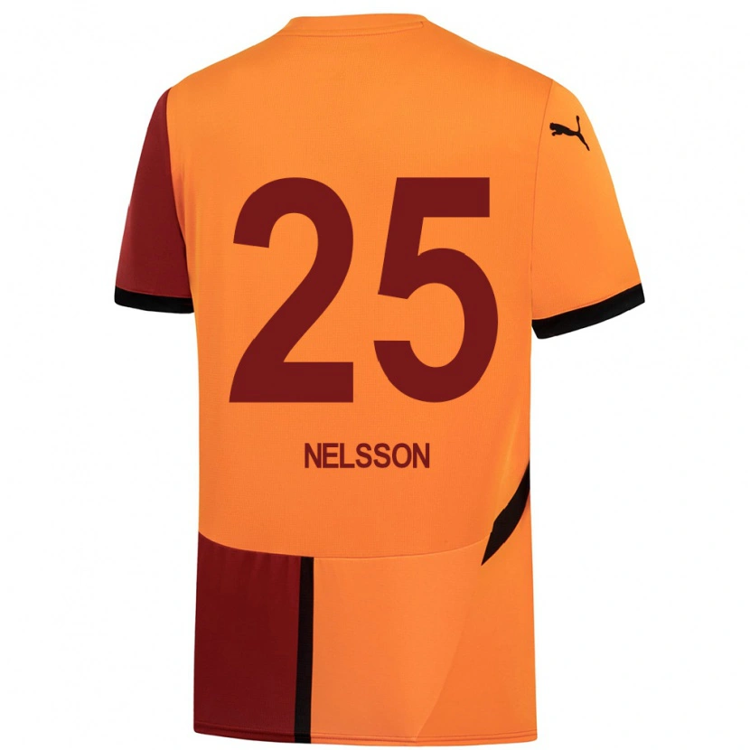 Danxen Kid Victor Nelsson #25 Yellow Red Home Jersey 2024/25 T-Shirt