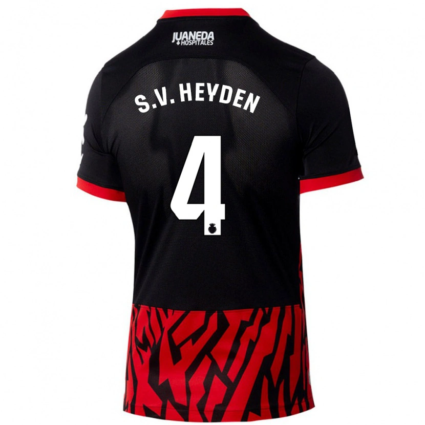 Danxen Kid Siebe Van Der Heyden #4 Black Red Home Jersey 2024/25 T-Shirt