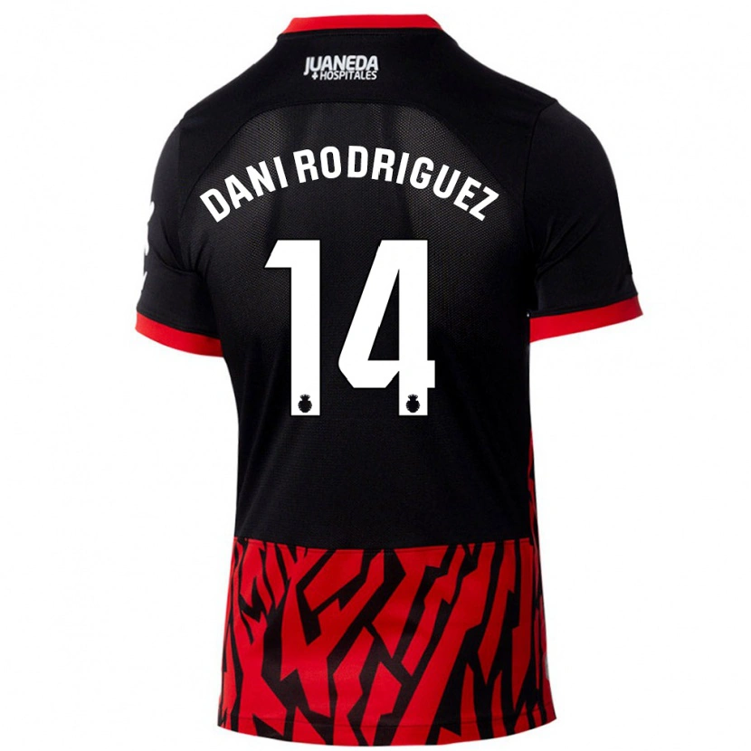 Danxen Kid Dani Rodríguez #14 Black Red Home Jersey 2024/25 T-Shirt