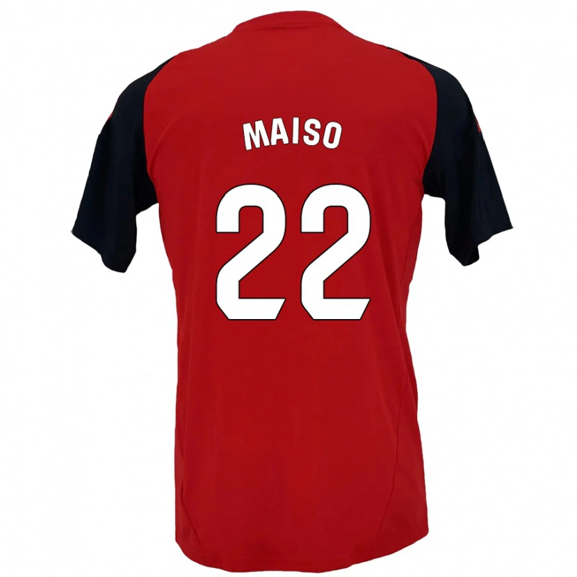 Danxen Kid Álvaro Maiso #22 Red Black Home Jersey 2024/25 T-Shirt