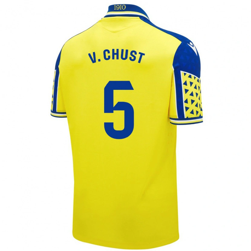 Danxen Kid Víctor Chust #5 Yellow Blue Home Jersey 2024/25 T-Shirt