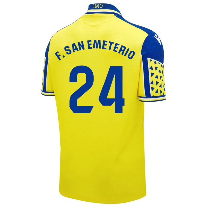 Danxen Kid Fede San Emeterio #24 Yellow Blue Home Jersey 2024/25 T-Shirt