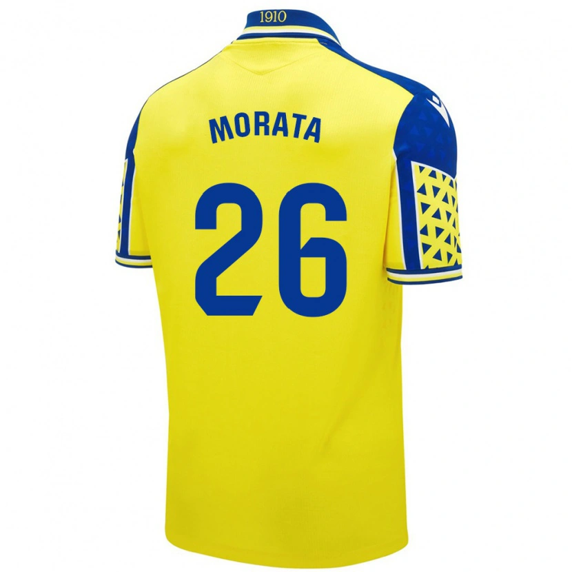 Danxen Kid Álex Morata #26 Yellow Blue Home Jersey 2024/25 T-Shirt