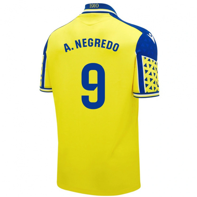 Danxen Kid Álvaro Negredo #9 Yellow Blue Home Jersey 2024/25 T-Shirt