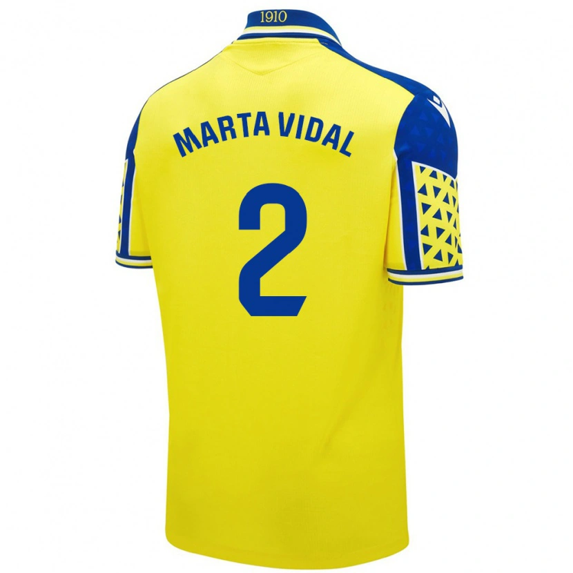 Danxen Kid Marta Vidal Vela #2 Yellow Blue Home Jersey 2024/25 T-Shirt