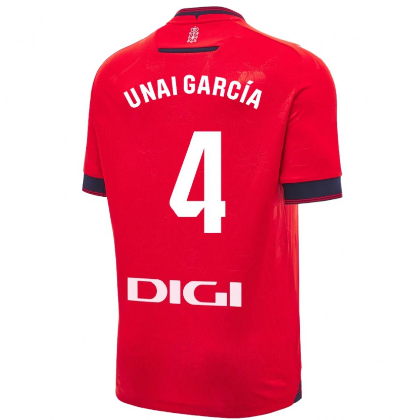 Danxen Kid Unai García #4 Red White Home Jersey 2024/25 T-Shirt