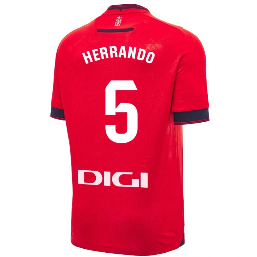 Danxen Kid Jorge Herrando #5 Red White Home Jersey 2024/25 T-Shirt