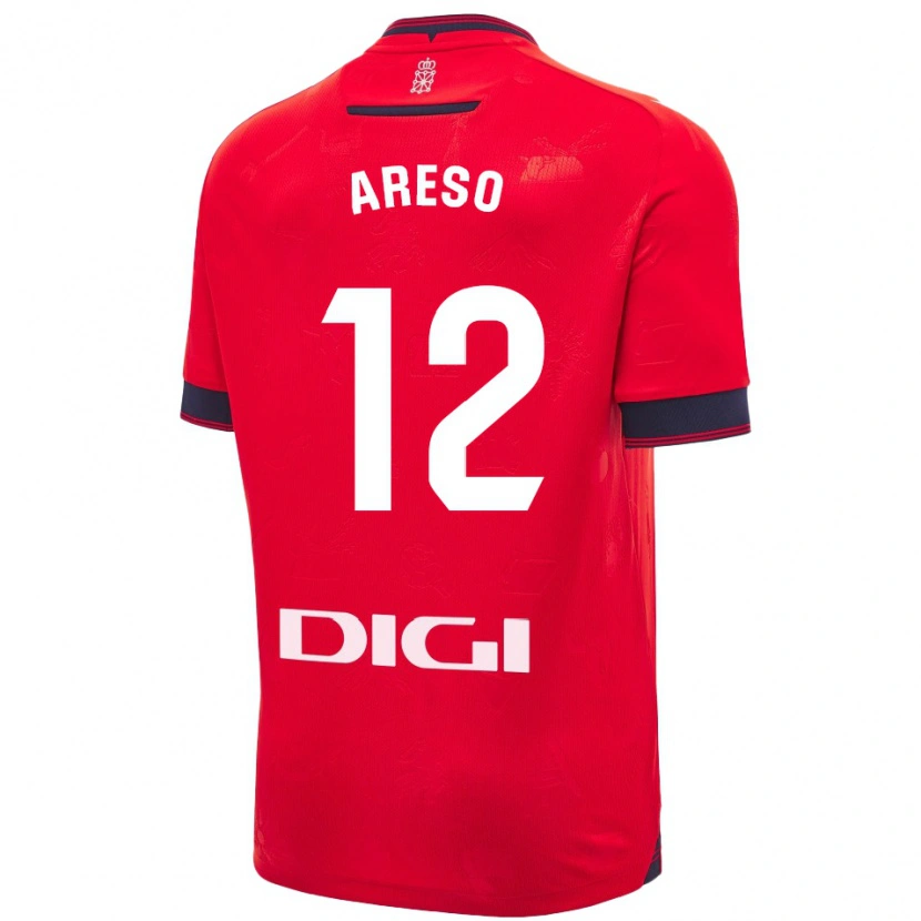 Danxen Kid Jesús Areso #12 Red White Home Jersey 2024/25 T-Shirt