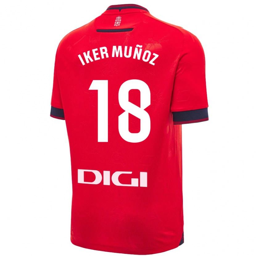 Danxen Kid Iker Muñoz #18 Red White Home Jersey 2024/25 T-Shirt