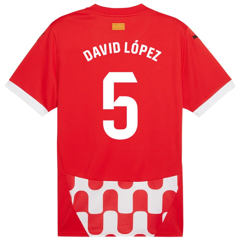 Danxen Kid David López #5 Red White Home Jersey 2024/25 T-Shirt