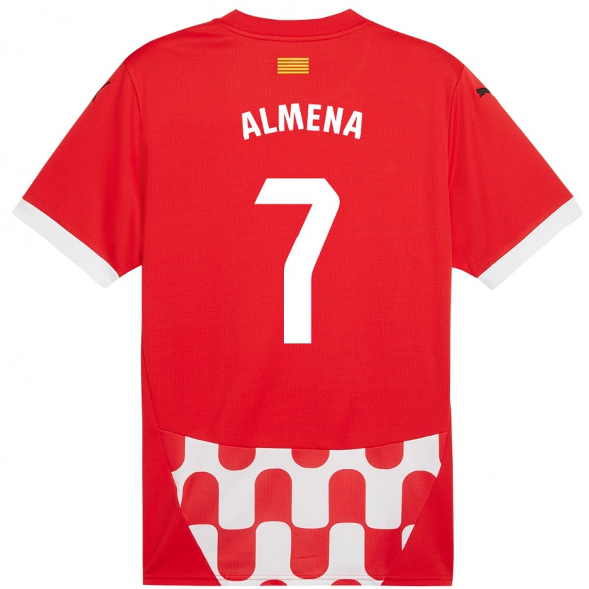 Danxen Kid Iker Almena #7 Red White Home Jersey 2024/25 T-Shirt