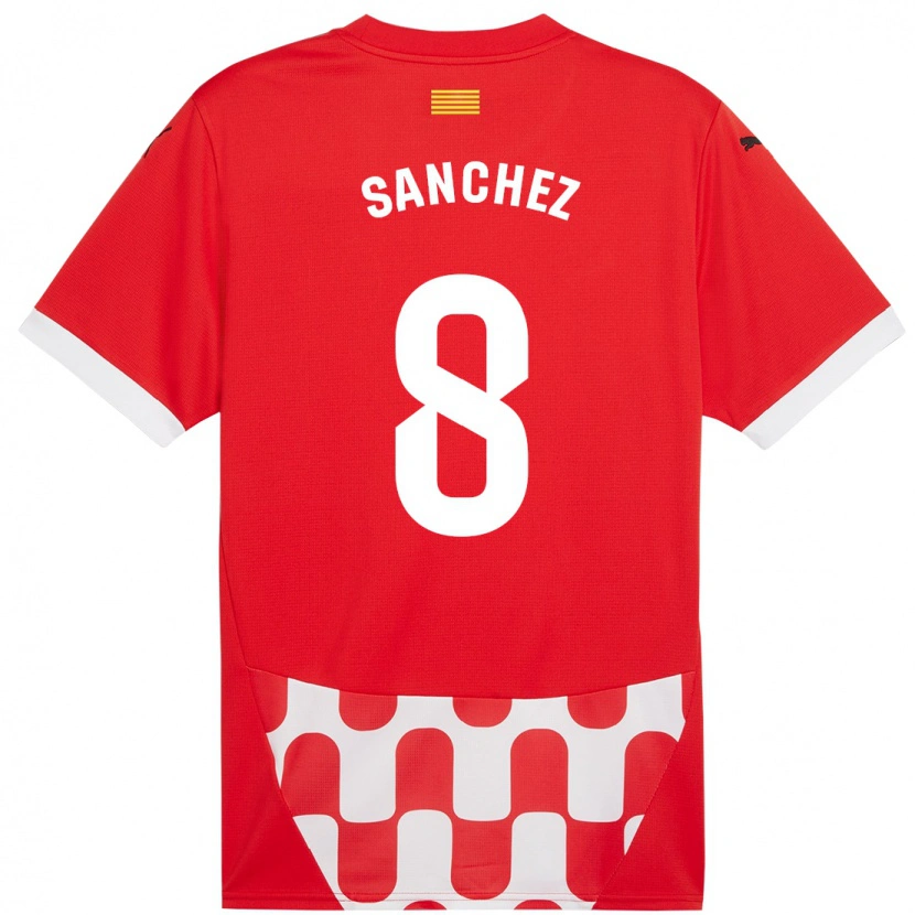 Danxen Kid Miguel Ángel Sánchez #8 Red White Home Jersey 2024/25 T-Shirt