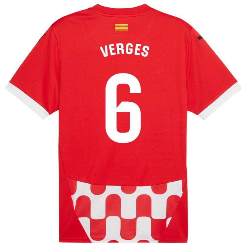 Danxen Kid Mar Vergés #6 Red White Home Jersey 2024/25 T-Shirt