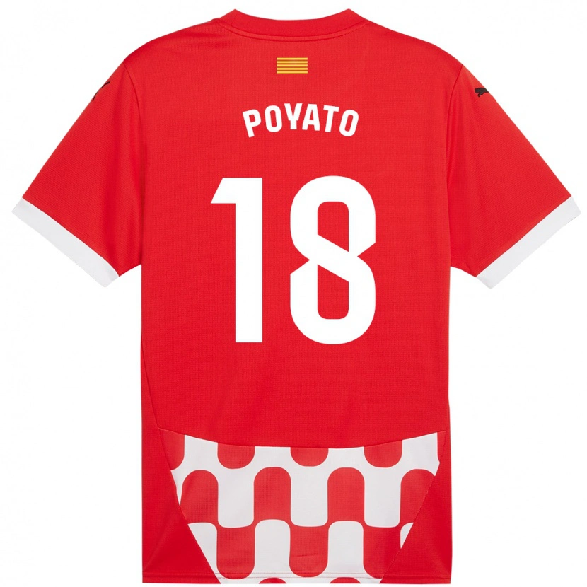 Danxen Kid Marina Poyato #18 Red White Home Jersey 2024/25 T-Shirt