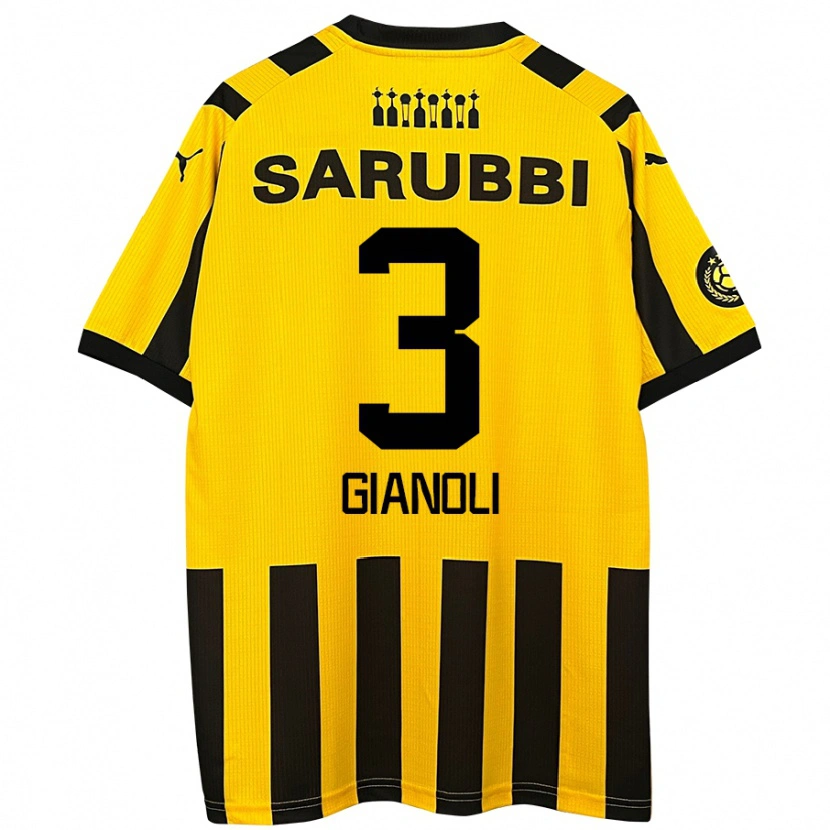 Danxen Kid Martín Gianoli #3 Yellow Black Home Jersey 2024/25 T-Shirt