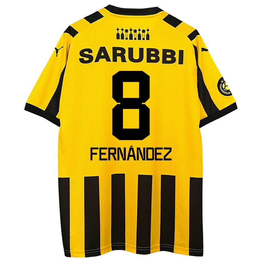 Danxen Kid Leonardo Fernández #8 Yellow Black Home Jersey 2024/25 T-Shirt