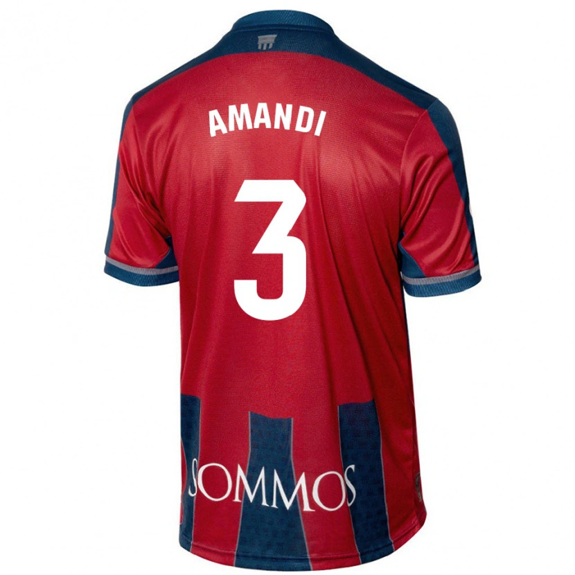 Danxen Kid Iván Amandi #3 Red Blue Home Jersey 2024/25 T-Shirt