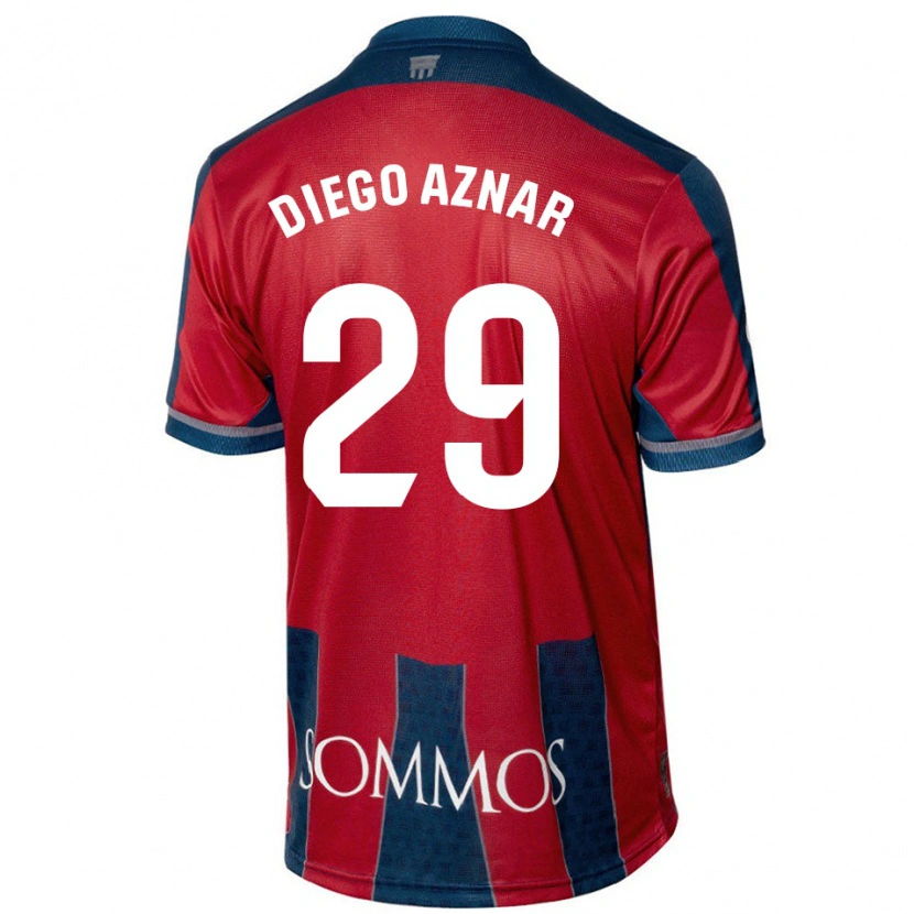 Danxen Kid Diego Aznar #29 Red Blue Home Jersey 2024/25 T-Shirt