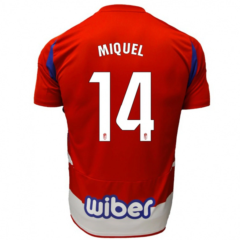 Danxen Kid Ignasi Miquel #14 Red White Blue Home Jersey 2024/25 T-Shirt