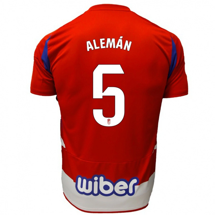 Danxen Kid Carlos Alemán #5 Red White Blue Home Jersey 2024/25 T-Shirt