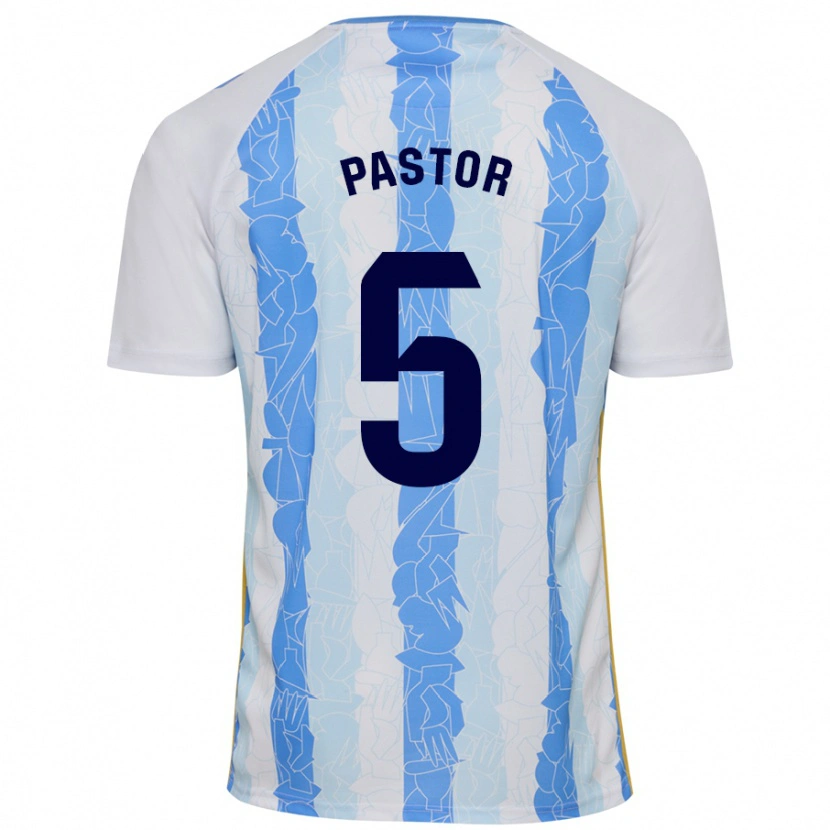 Danxen Kid Álex Pastor #5 White Blue Home Jersey 2024/25 T-Shirt