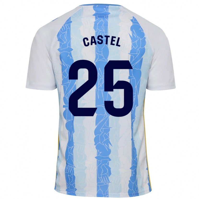 Danxen Kid Sergio Castel #25 White Blue Home Jersey 2024/25 T-Shirt