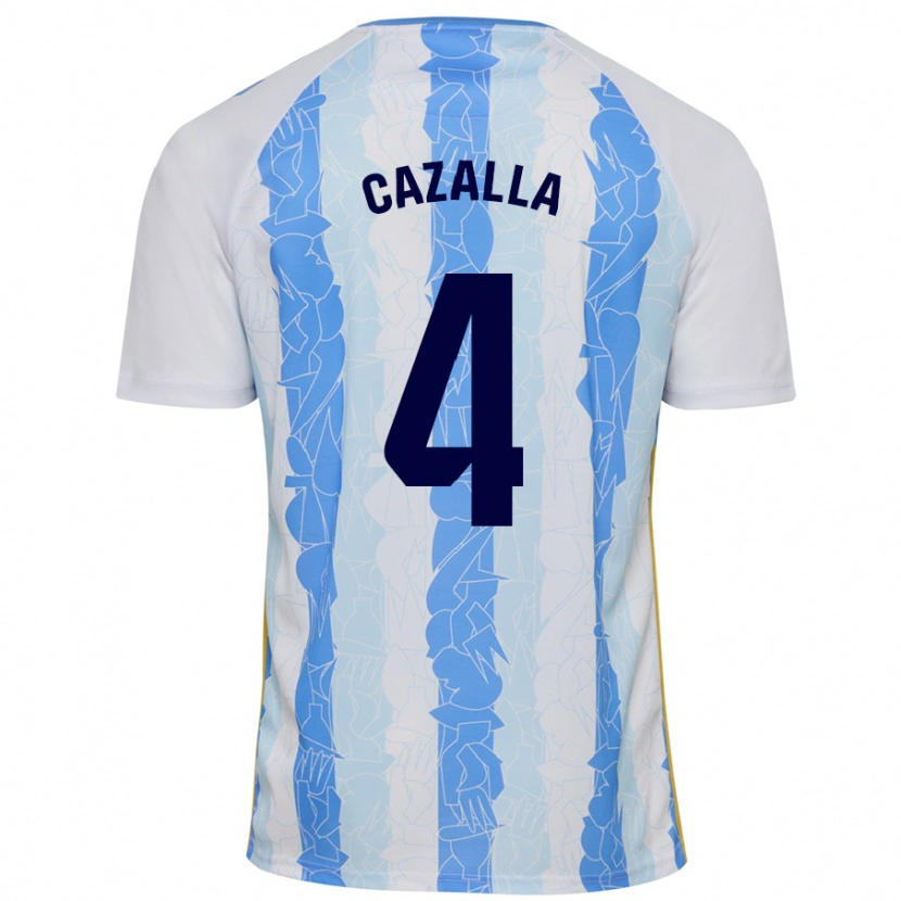 Danxen Kid Marta Cazalla #4 White Blue Home Jersey 2024/25 T-Shirt