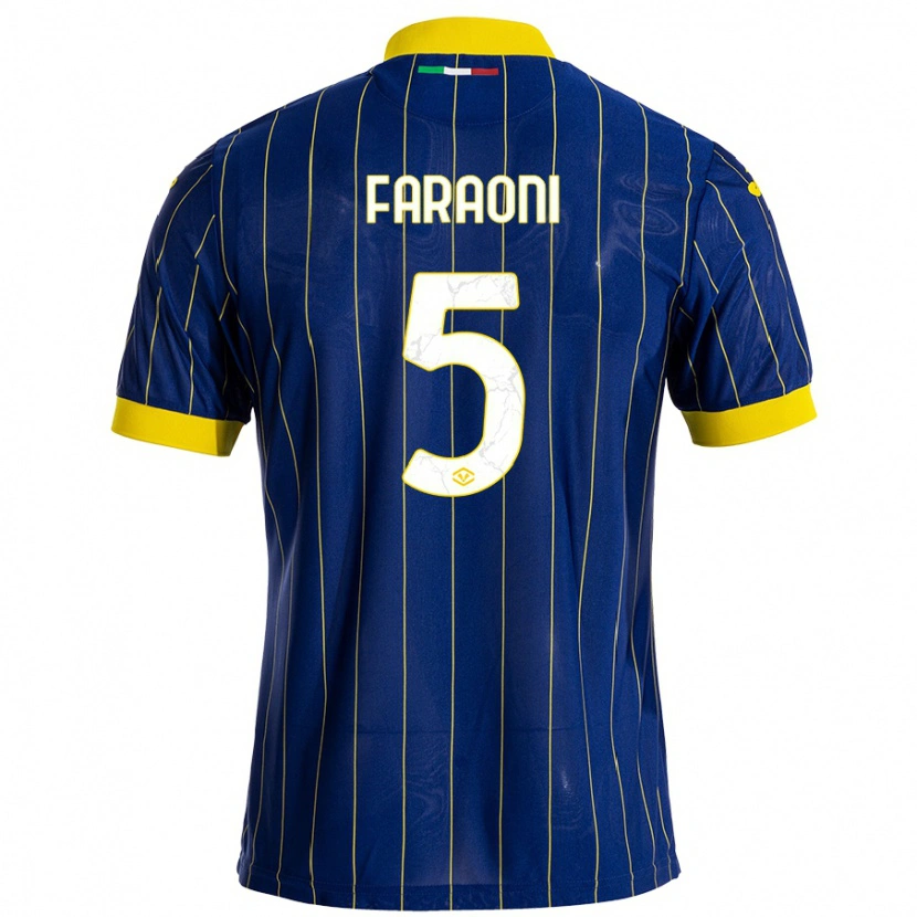 Danxen Kid Davide Faraoni #5 Blue Yellow Home Jersey 2024/25 T-Shirt