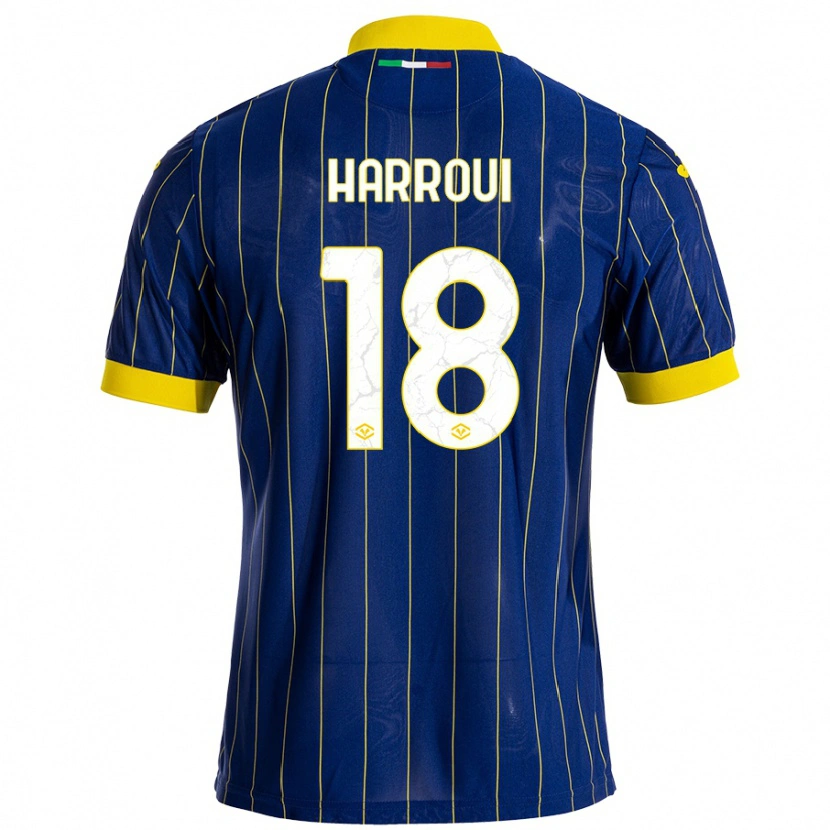 Danxen Kid Abdou Harroui #18 Blue Yellow Home Jersey 2024/25 T-Shirt