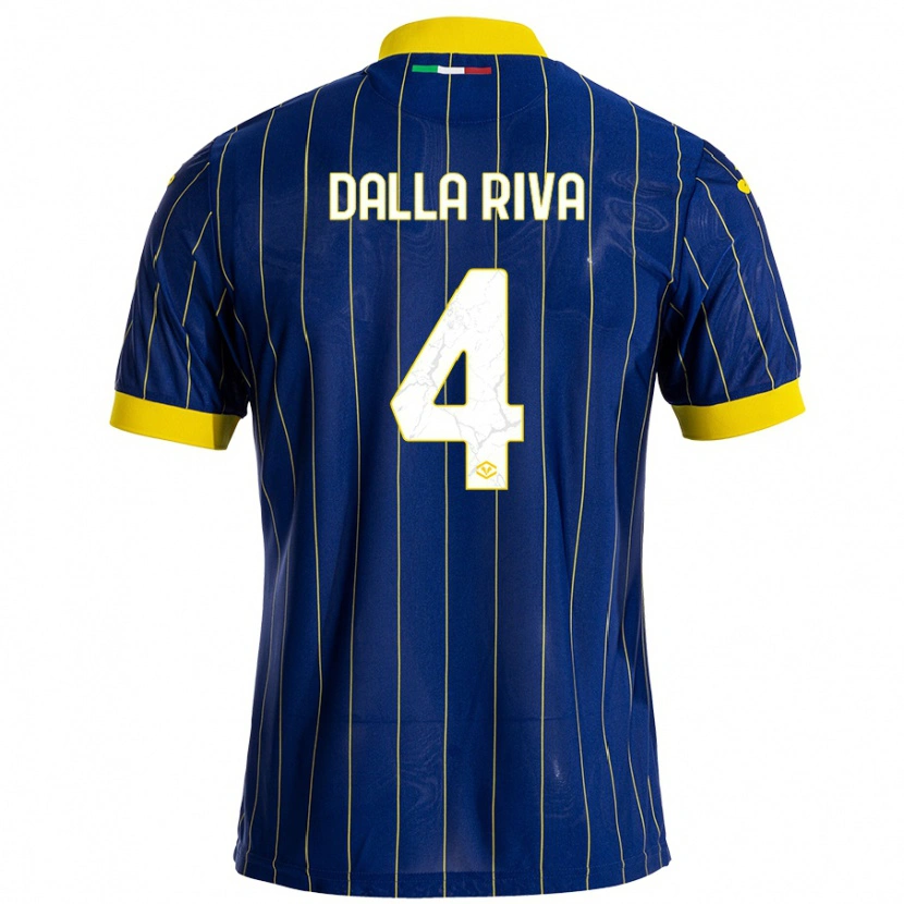 Danxen Kid Stefano Dalla Riva #4 Blue Yellow Home Jersey 2024/25 T-Shirt