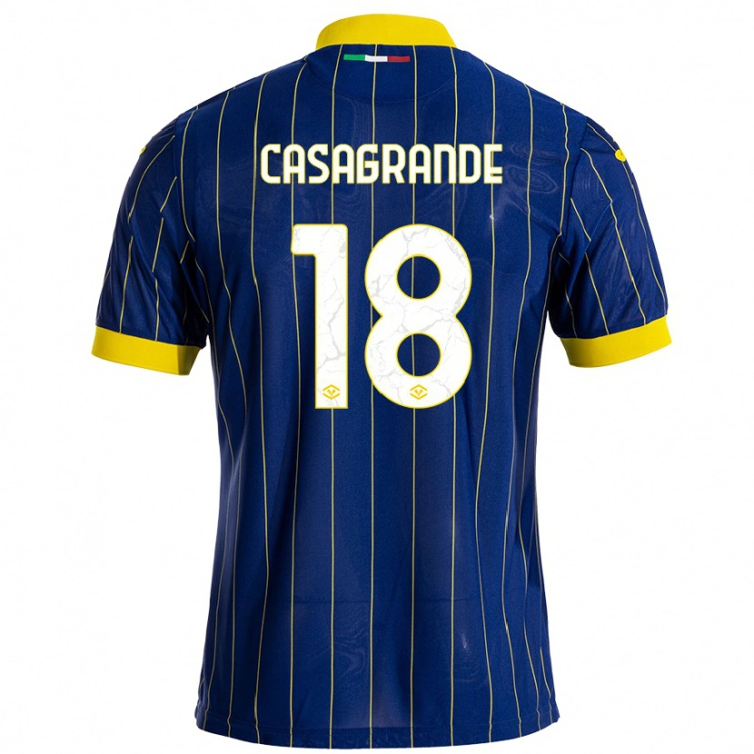 Danxen Kid Davide Casagrande #18 Blue Yellow Home Jersey 2024/25 T-Shirt